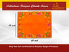 Designer Velvet Embroidered Pooja Aasan Cloth 10x20 inch Orange | Chowki Aasan for God Idol