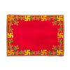 Designer Velvet Embroidered Pooja Aasan Cloth 10X16 inch RED | Chowki Aasan for God Idol