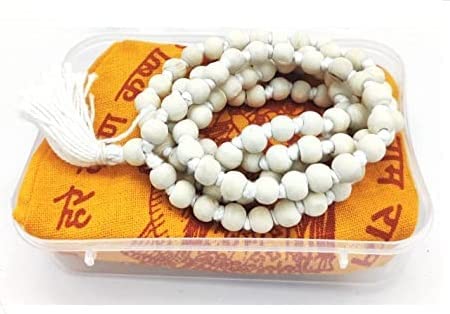 White Tulsi mala (108+1) Big Beads