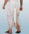 Pure cotton readymade dhoti free size white colour with Thick embroidery border