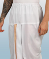 Pure cotton readymade dhoti free size white colour with Thick embroidery border