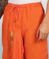 Pure cotton readymade dhoti free size orange colour with Thick embroidery border