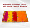 Designer Velvet Embroidered Pooja Aasan Cloth 4X6 inch Orange | Chowki Aasan for God Idol
