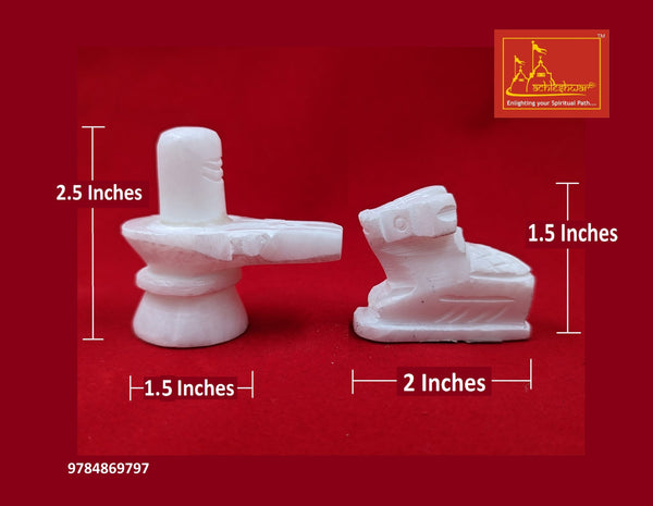 White Marble Shivling & Nandi