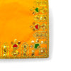 Designer Velvet Embroidered Pooja Aasan Cloth 10X16 inch Yellow | Chowki Aasan for God Idol