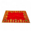 Designer Velvet Embroidered Pooja Aasan Cloth 10X20 inch RED | Chowki Aasan for God Idol