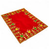 Designer Velvet Embroidered Pooja Aasan Cloth 10X20 inch RED | Chowki Aasan for God Idol