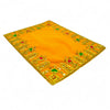 Designer Velvet Embroidered Pooja Aasan Cloth 10X16 inch Yellow | Chowki Aasan for God Idol