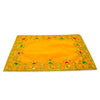 Designer Velvet Embroidered Pooja Aasan Cloth 10X16 inch Yellow | Chowki Aasan for God Idol