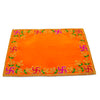 Designer Velvet Embroidered Pooja Aasan Cloth 4X6 inch Orange | Chowki Aasan for God Idol