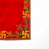 Designer Velvet Embroidered Pooja Aasan Cloth 10X16 inch RED | Chowki Aasan for God Idol