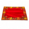 Designer Velvet Embroidered Pooja Aasan Cloth 10X16 inch RED | Chowki Aasan for God Idol