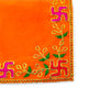 Designer Velvet Embroidered Pooja Aasan Cloth 4X6 inch Orange | Chowki Aasan for God Idol