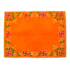 Designer Velvet Embroidered Pooja Aasan Cloth 4X6 inch Orange | Chowki Aasan for God Idol