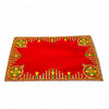 Designer Velvet Embroidered Pooja Aasan Cloth 10x16 inch RED | Chowki Aasan for God Idol
