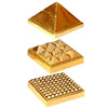 Achleshwar Golden Three Layer Vastu Metal Pyramid (2 Pcs) for Vastu and Feng Shui.|Set of 3 : 91 Pyramids in Total||Golden||Zinc Metal|(1.5" X 1.5" Inch)
