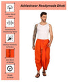 Pure Cotton Readymade Dhoti With Pocket Orange Colour