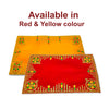 Designer Velvet Embroidered Pooja Aasan Cloth 10x16 inch RED | Chowki Aasan for God Idol