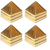 Achleshwar Golden Three Layer Vastu Metal Pyramid (4 Pcs) for Vastu and Feng Shui.|Set of 3 : 91 Pyramids in Total||Golden||Zinc Metal|(1.5" X 1.5" Inch)