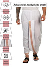 Pure cotton readymade dhoti free size white colour with Thick embroidery border